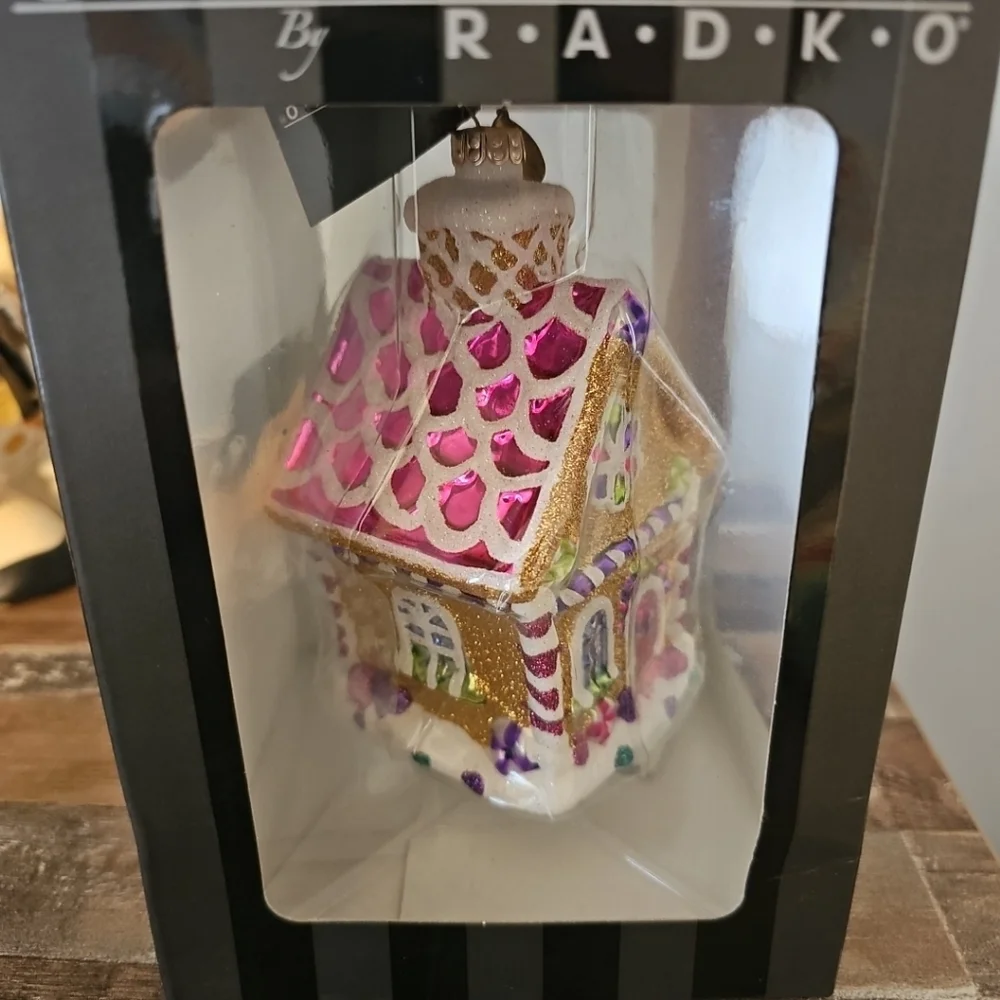 Radko Handcrafted Glass Gingerbread House Ornament 2016 - Picture 3 of 4